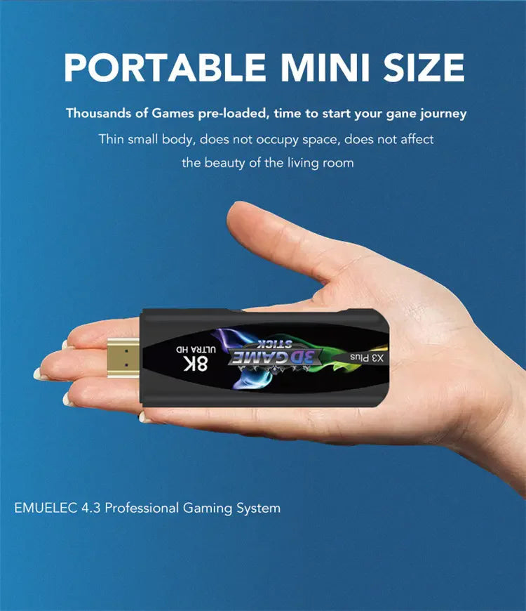 X3 Plus Retro Game Stick Mini Size