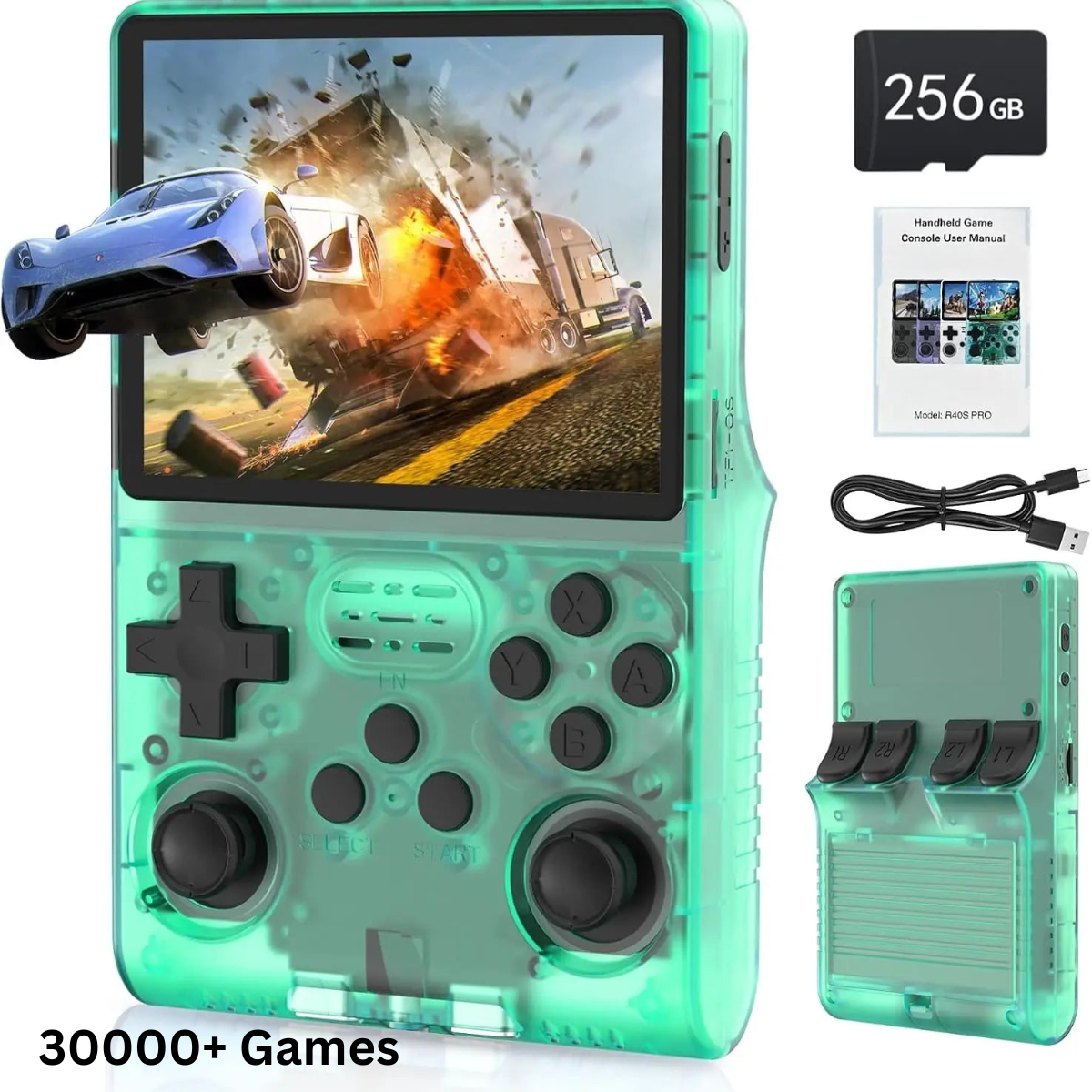 R40S Pro Handheld Game Console with vibrant display