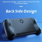 Black phone grip on a blue background with text about ergonomic design