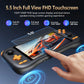 Handheld gaming console with 5.5-inch FHD touchscreen and gaming experience features.