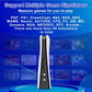 Gaming console with a list of supported game simulators on a blue background