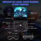 Gaming console with labeled buttons and screen displaying a fantasy scene.