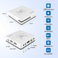 White electronic device with specifications on a light blue background