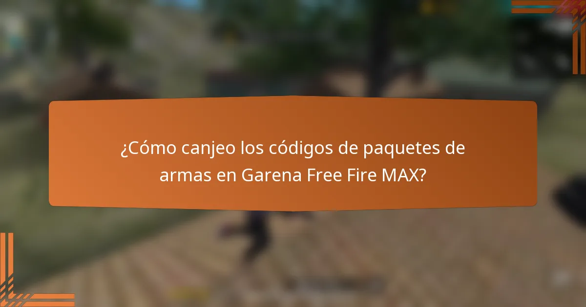 ¿Cómo canjeo los códigos de paquetes de armas en Garena Free Fire MAX?